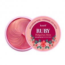Petitfee Koelf Гидрогелевые патчи с рубиновой пудрой и розой Ruby & Bulgarian Rose Hydrogel Eye