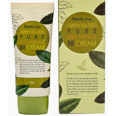FarmStay BB крем разглаживающий Green Tea Seed Pure Anti-Wrinkle BB Cream 40 гр (зеленый чай)