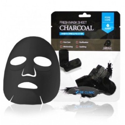 Тканевая маска с древесным углем 3W Clinic Fresh Mask Sheet (23 мл) Charcoal