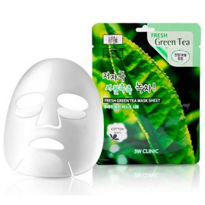 Тканевая маска с зеленым чаем 3W Clinic Fresh Mask Sheet (23 мл) Green Tea 3WCL2114