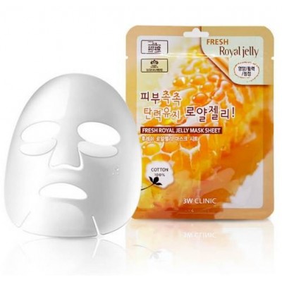 Тканевая маска с маточным молочком 3W Clinic Fresh Mask Sheet (23 мл) Royal Jelly