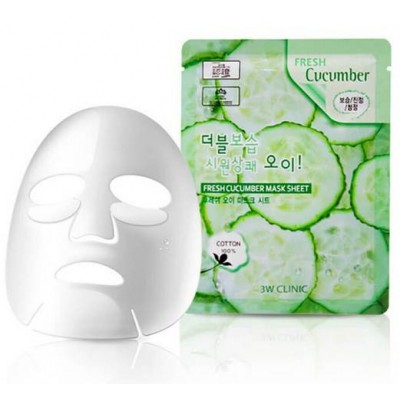 Тканевая маска с огурцом 3W Clinic Fresh Mask Sheet (23 мл) Cucumber