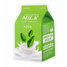 Успокаивающая маска с экстрактом зеленого чая и гамамелиса A'Pieu Green Tea Milk One-Pack