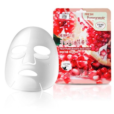 Тканевая маска с гранатом 3W Clinic Fresh Mask Sheet (23 мл) Pomergranate